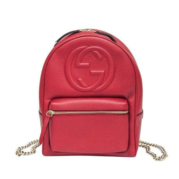 Gucci Soho Red Leather Backpack Bag (Pre-Owned) - Picture 1 of 12